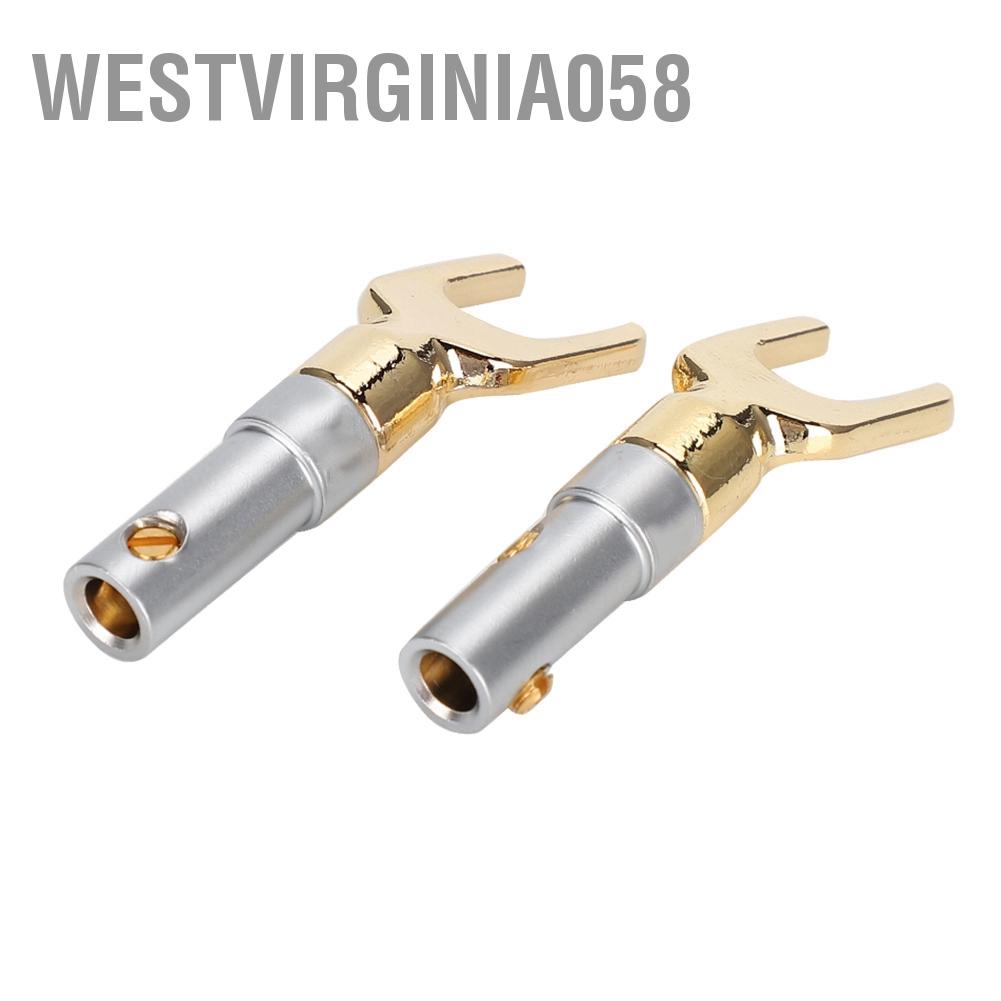 Có thể bán buôn 2 cái U Spade Loa Cắm Âm thanh Vít Ngã ba Đầu nối Giắc cắm Bộ chuyển đổi Đồng nguyên chất mạ vàng Hàng giao ngayWestvirginia058