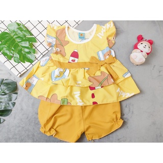 Bộ Lụa Tầng Phối Nơ Bé (giao màu ngẫu nhiên) (12-18kg)