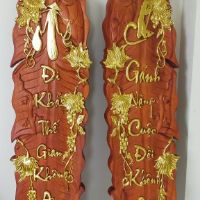 Tranh Câu Đối Gỗ Hương