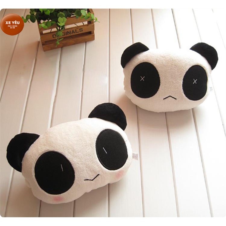 Gối tựa đầu, tựa lưng ô tô⚡️FREESHIP⚡️Gối kê cổ hình gấu trúc dễ thương cho ô tô