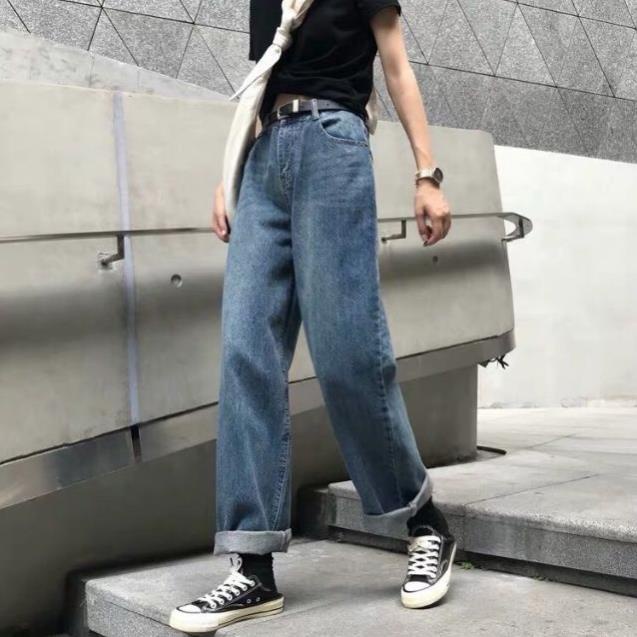 Quần jean nữ FLAKY SHOP cao cấp - Quần jean ống rộng lưng cao kiểu dáng basic dễ phối đồ | BigBuy360 - bigbuy360.vn