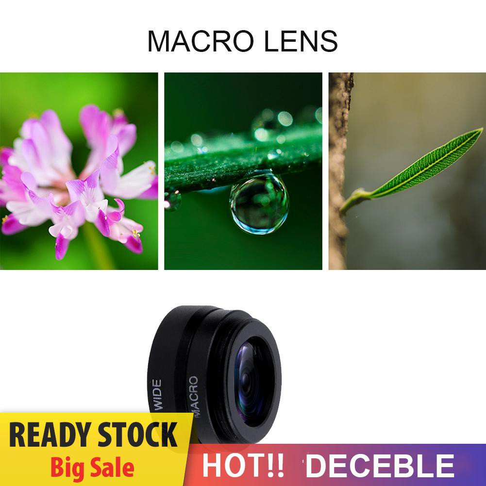 Deceble 3 in 1 Fish Eye+ Wide Angle+ Macro Camera Lens Kit for Phone