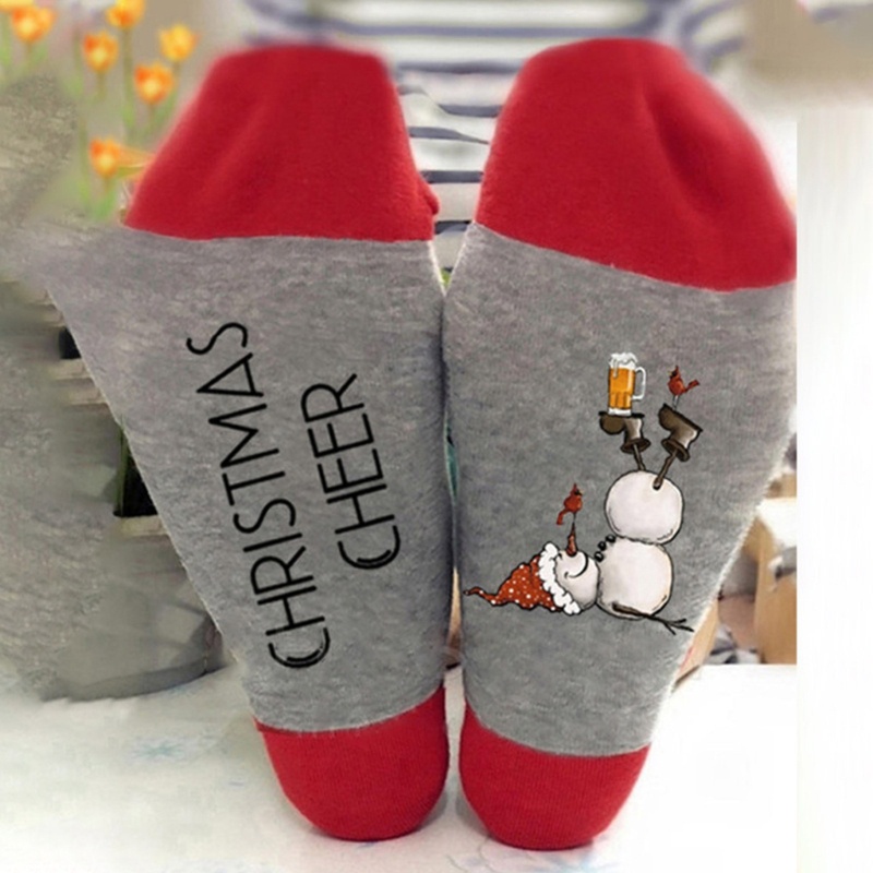Youyo Tất Cotton In Chữ Merry Christmas Thời Trang Cho Nam Nữ