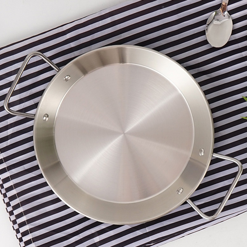Stainless steel binaural pan camping supplies outdoor stainless steel binaural pan camping picnic tableware Korean style Army hot pot salad basin wUPc