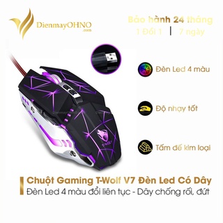 Chuột gaming t-wolf v7 chính hãng chuột máy vi tính laptop pc gaming chơi game led rgb có dây – điện máy ohno