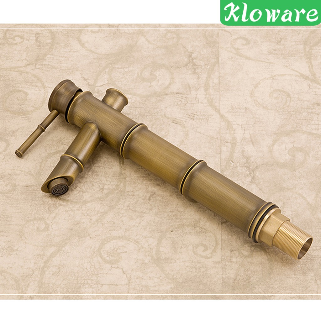 Vòi Nước Bồn Rửa Mặt Bằng Đồng Thau Hình Cây Tre Cổ Điển #2