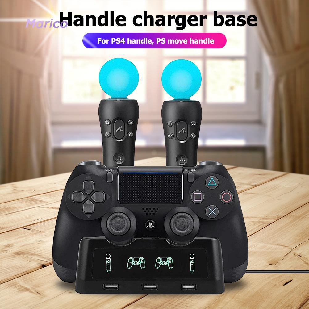 Đế Sạc Đứng 4 Trong 1 Cho Tay Cầm Chơi Game Ps4 + Ps Move