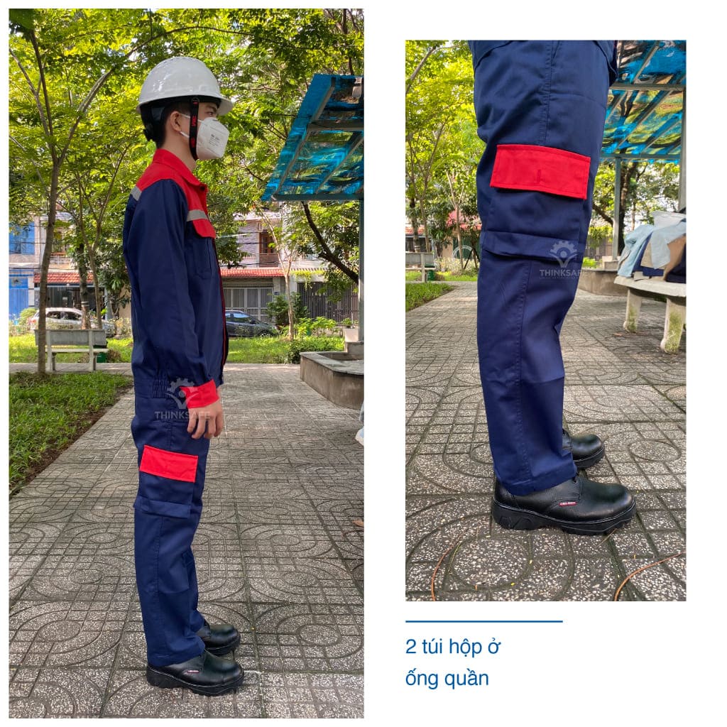 Quần áo bảo hộ lao động TN14 đồng phục lao động kỹ sư công nhân túi hộp thoải mái thoáng mát thấm hút mồ hôi - THINKSAFE