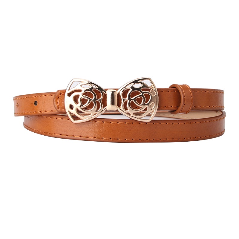 Thắt Lưng Mỏng Họa Tiết Bướm Rỗng Nhiều Màu Sắc Kết Hợp Khóa Cài Vàng Kim Đa Năng Mặc Đầm Sweater Ôm Dáng