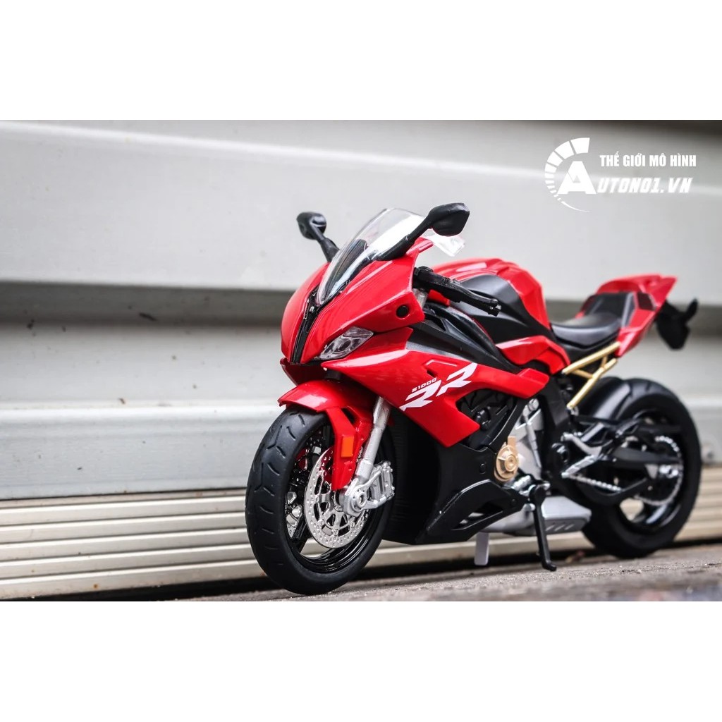 MÔ HÌNH BMW S1000 S1000RR 2020 BLACK RED 1:12 HUAYI ALLOY 7066