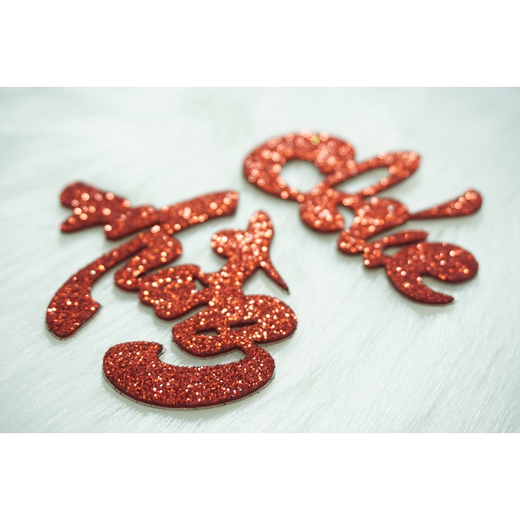 Chữ dán thư pháp kim tuyến -CHÚC MỪNG,NĂM MỚI[Trang trí dưa, dừa bưởi thư pháp ngày tết]ThanghaCalligraphy | BigBuy360 - bigbuy360.vn