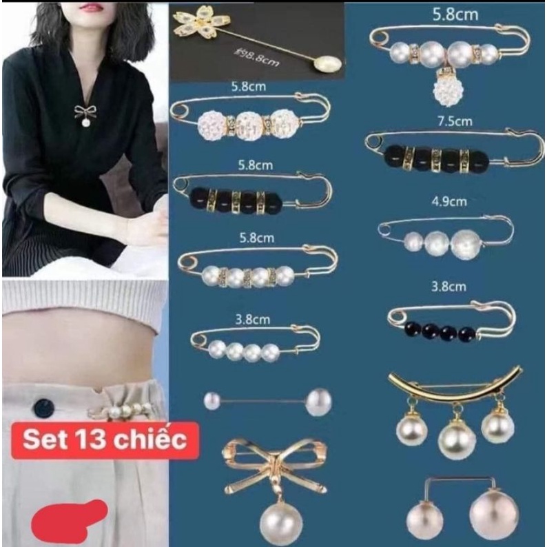 Ghim cài áo và quần tạo kiểu trang trí cho trang phục thu nhỏ nó, phụ kiện nữ nhỏ xinh
