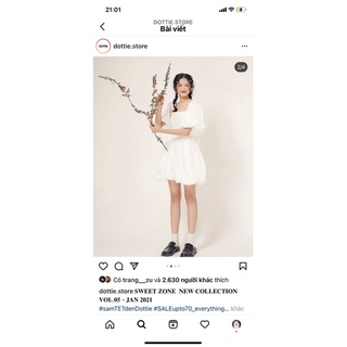 Đầm trắng Dottie size S