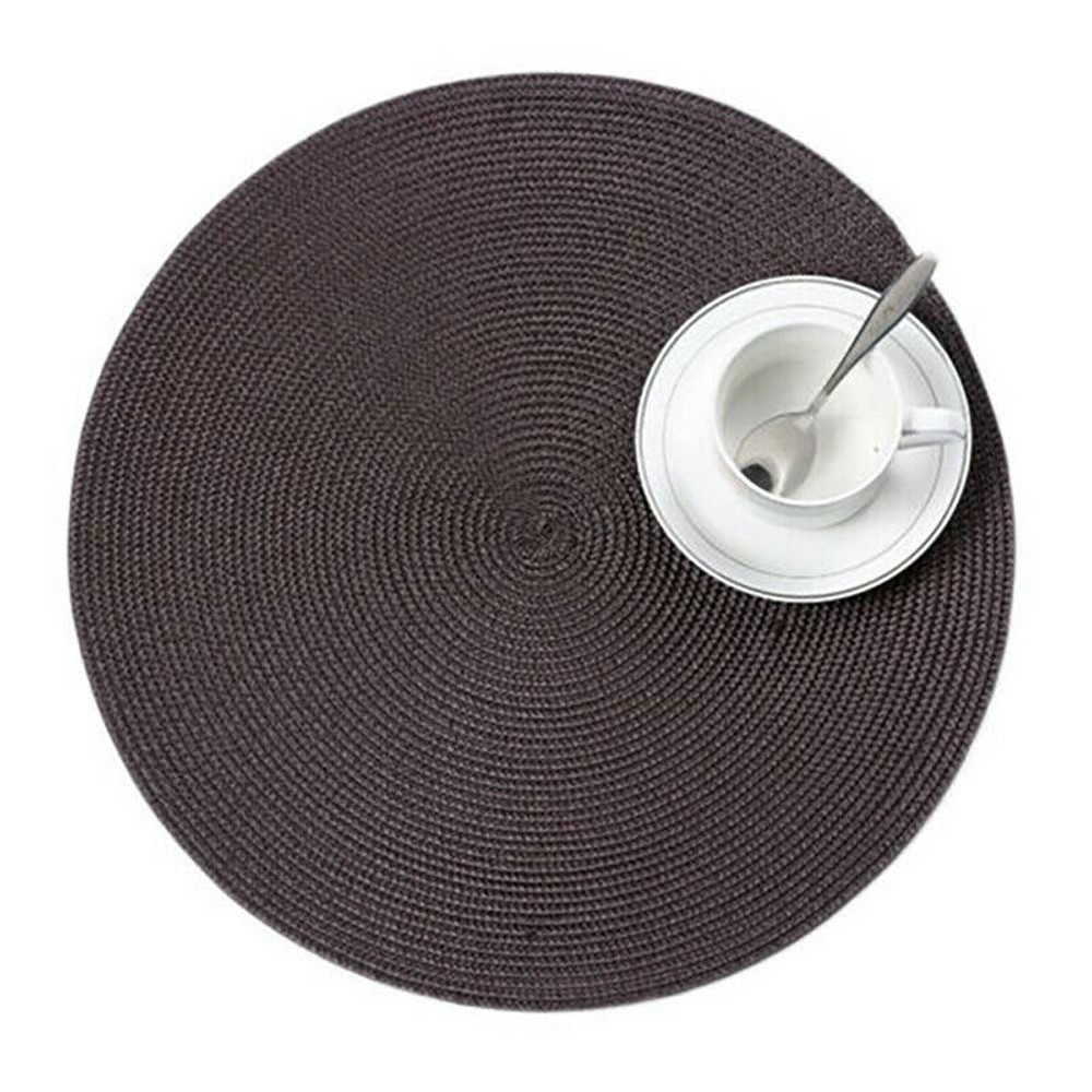 WADEES 4 Pcs/set Table Mat Handmade Tea Cup Pad Placemat Tableware Eco-friendly Round Heat Resistant Coffee Cup Weave Coaster/Multicolor