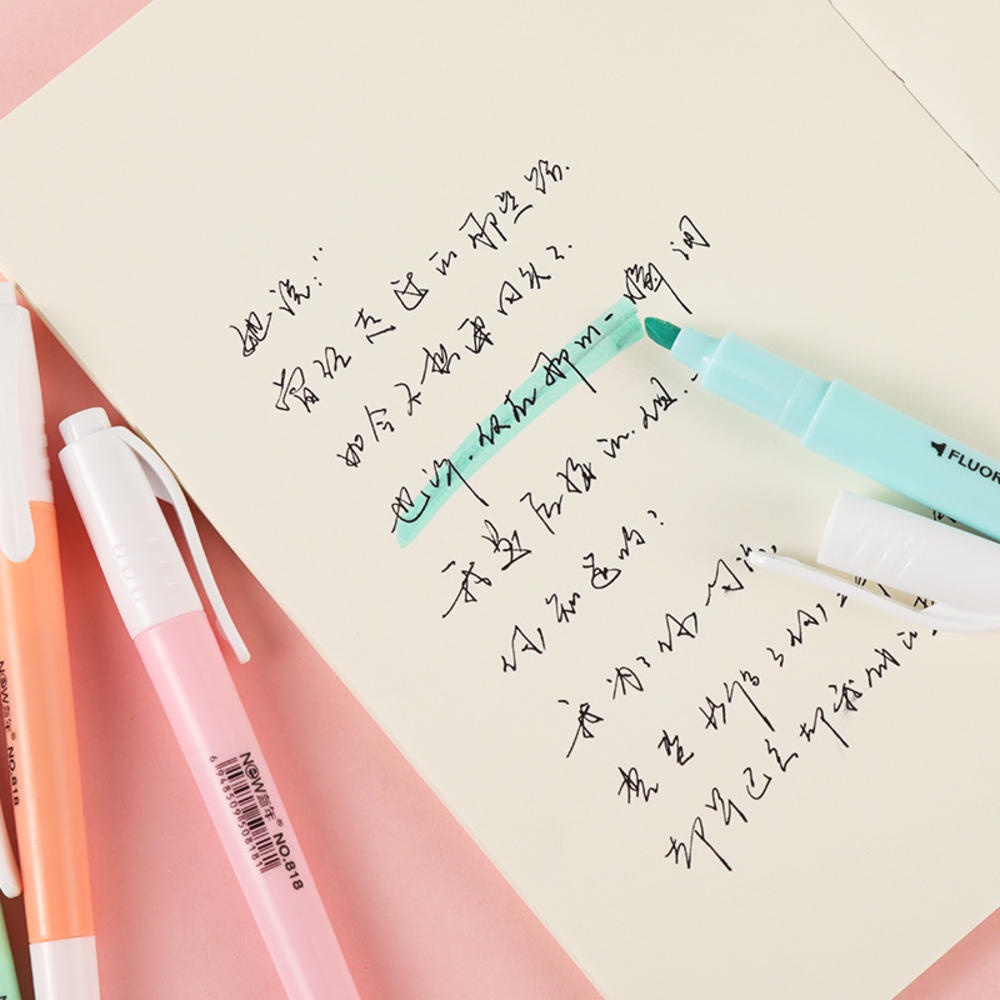 Bộ 6 Bút Dạ Quang Hai Đầu Màu Sắc Ngọt Ngào Đáng Yêu