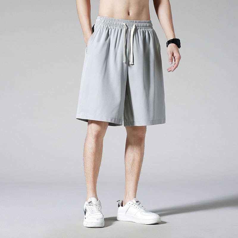 Quần short 3 tấc dáng rộng vải lụa lạnh kiểu Hàn Quốc cá tính cho nam