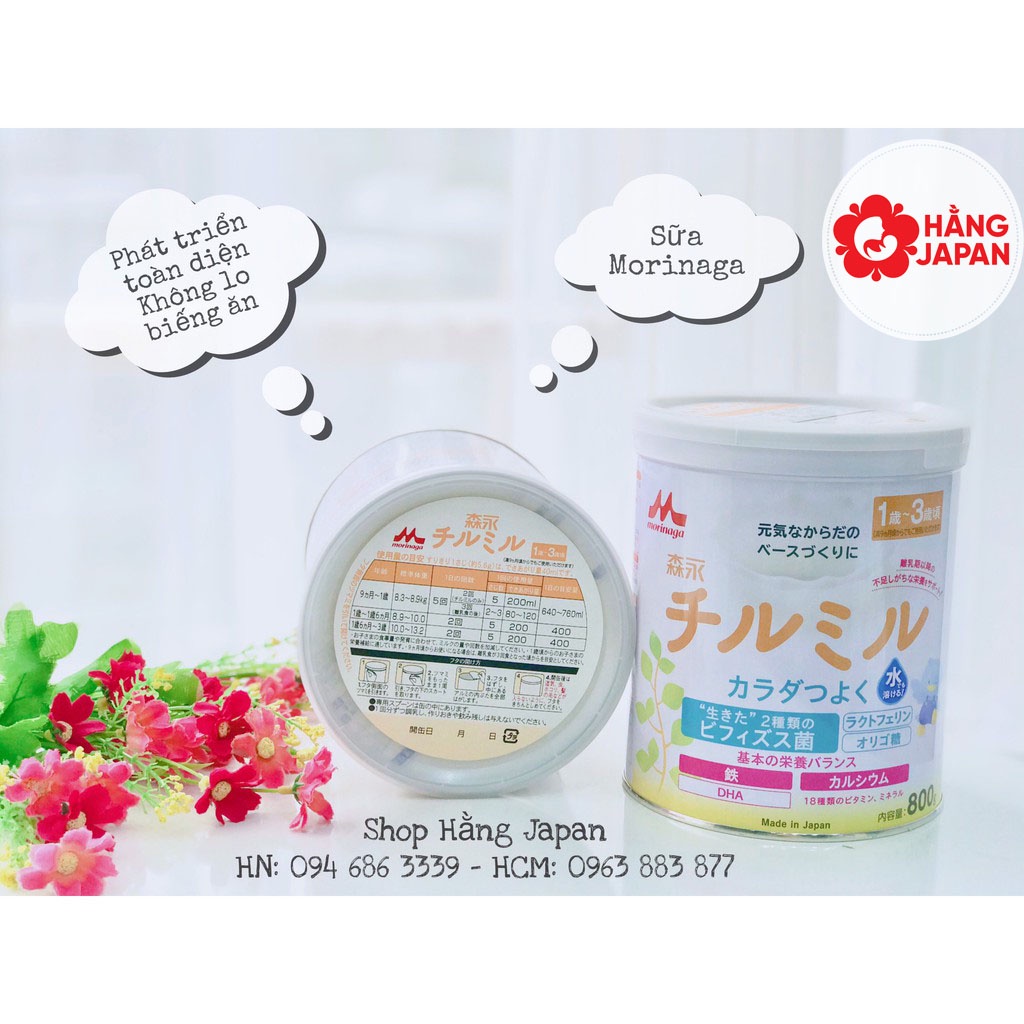 Sữa bột Morinaga cho bé từ sơ sinh trở lên hộp 800g Hàng Nhật