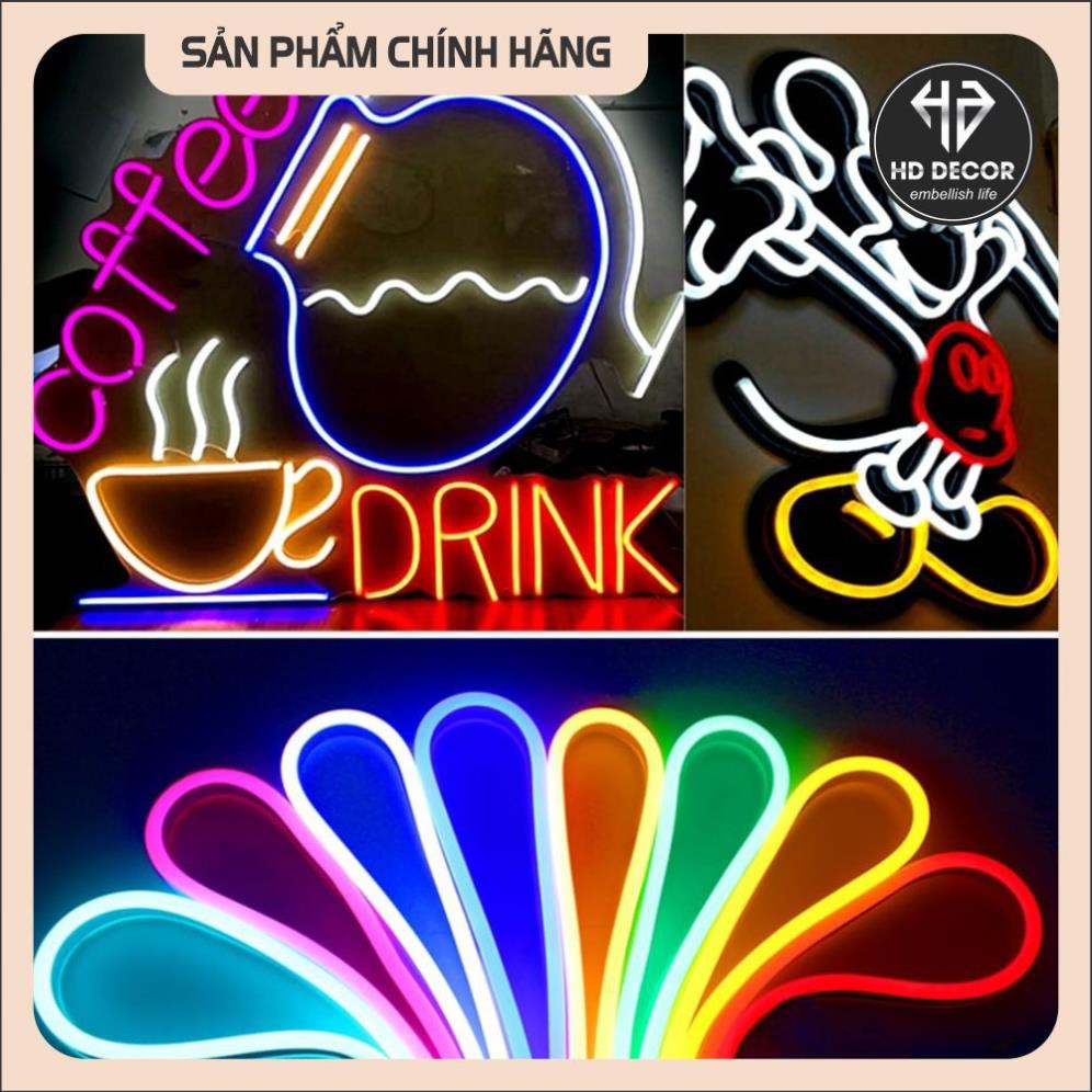 Đèn LED Neon Decor Phòng Ngủ - Thích Hợp Decor Quán Bar Chill, Tặng Kèm Pin chỉ vệc tỏa sáng