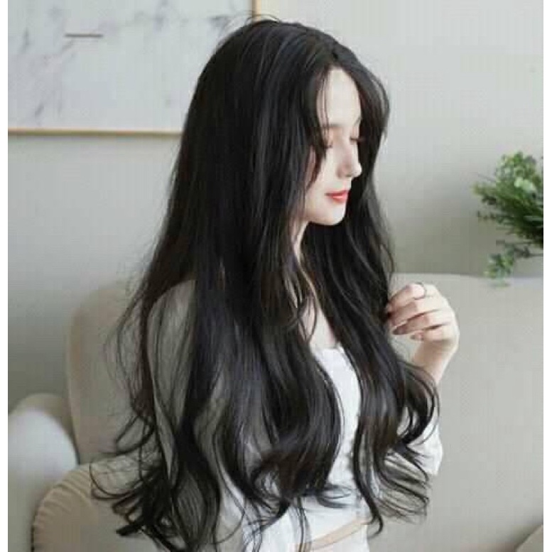 Tóc giả nguyên đầu xoăn dài 2 mái bay đẹp