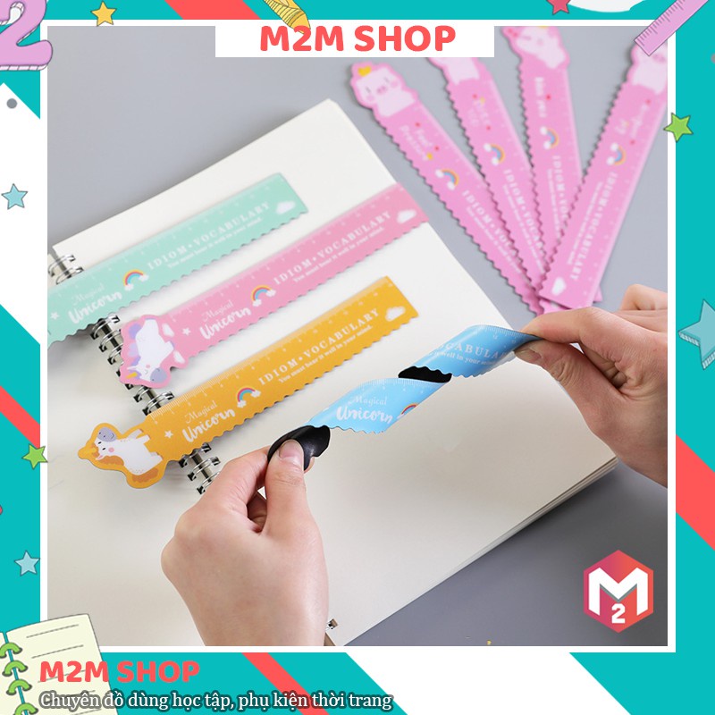 Thước kẻ uốn dẻo hình unicorn cute dễ thương sắc màu