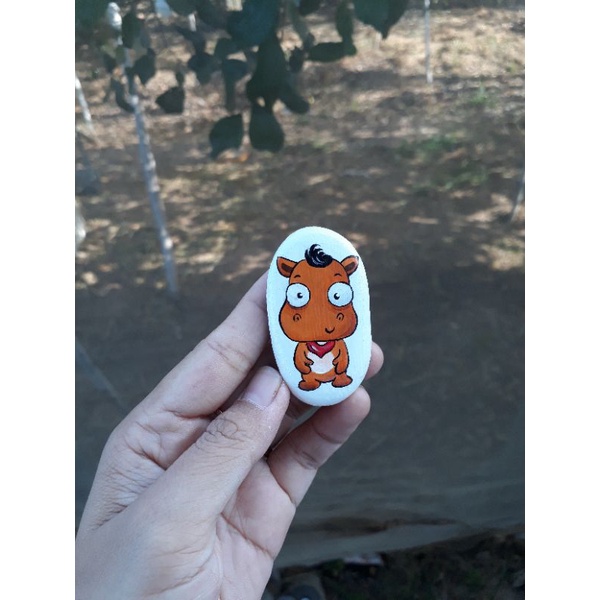 Bộ 12 con giáp cute trên đá cuội vẽ tay chibi