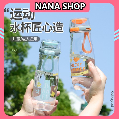 Bình Đựng Nước Cao Cấp ⚡️SIÊU ĐẸP⚡️ Bình Nước Thể Thao 500ML Nắp Bật Nhựa PC An Toàn Tiện Lợi