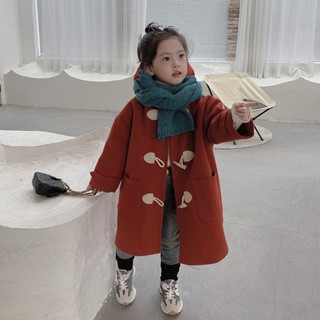 AG336 - Áo khoác dạ bé gái dài chần bông sz 80-140, áo khoác cho bé thời trang