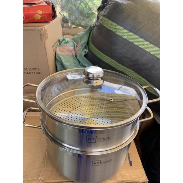 Bộ xửng hấp kiêm nồi luộc gà HT cook siZe 28 hàng chính hãng giá rẻ
