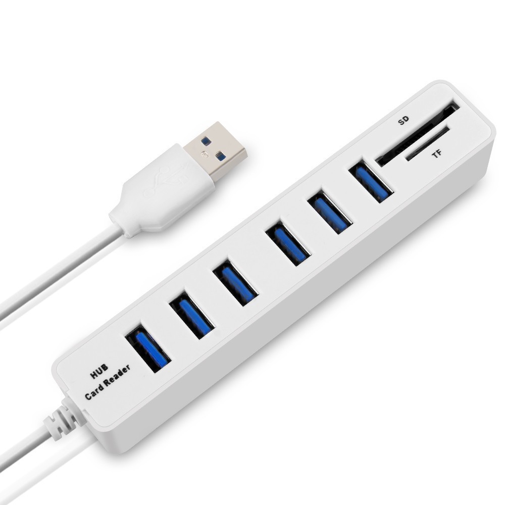 [MUMU] Hub 6 cổng USB 2.0 kiêm đầu đọc thẻ nhớ SD/TF