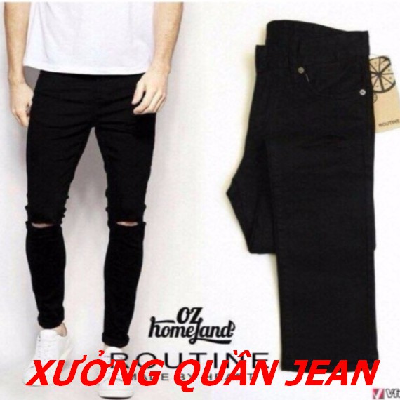 QUẦN JEAN CÓ SIZE ĐẠI NAM RÁCH GỐI SHOP 3R.ĐEN