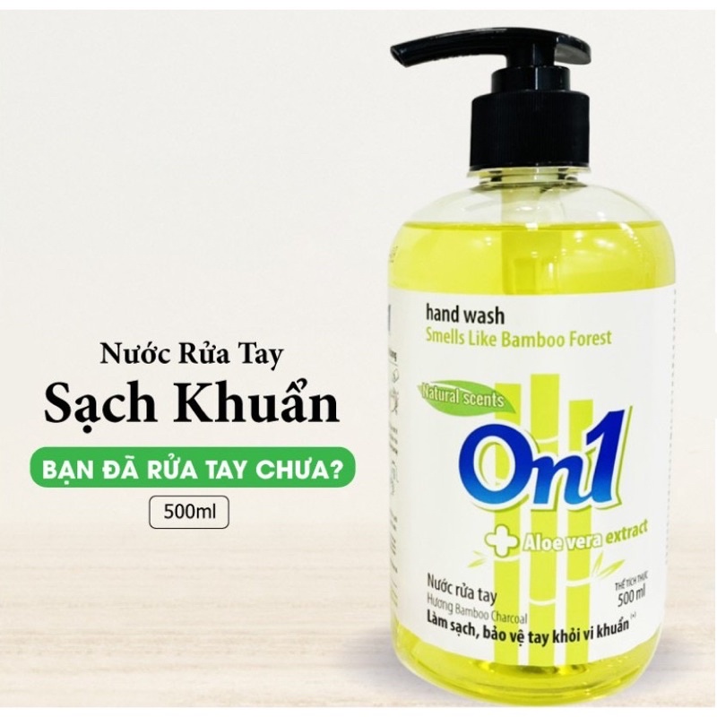 Nước rửa tay sạch khuẩn On1 500ml hương BamBoo Charcoal - Fresh Sakura