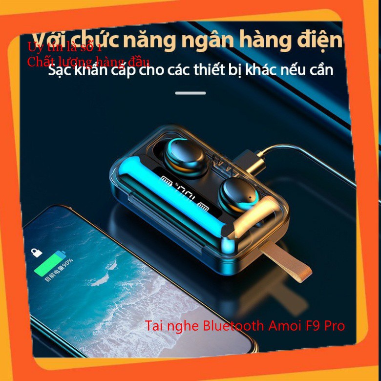 Tai Nghe Bluetooth Không Dây Nhét Tai 5.0 Amoi F9 Pro Nút Cảm Ứng Kiêm Sạc Pin Dự Phòng bobstore01 | BigBuy360 - bigbuy360.vn