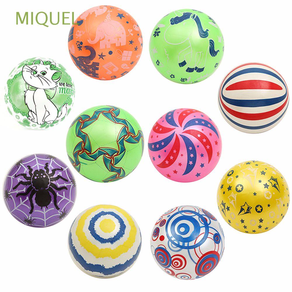 MIQUEL Fluorescence Inflatable Random Color Beach Ball Rainbow Volleyball Children Toys Two-color Parent Child Sports Gifts 9 inches Indoor And Outdoor Sports Rubber