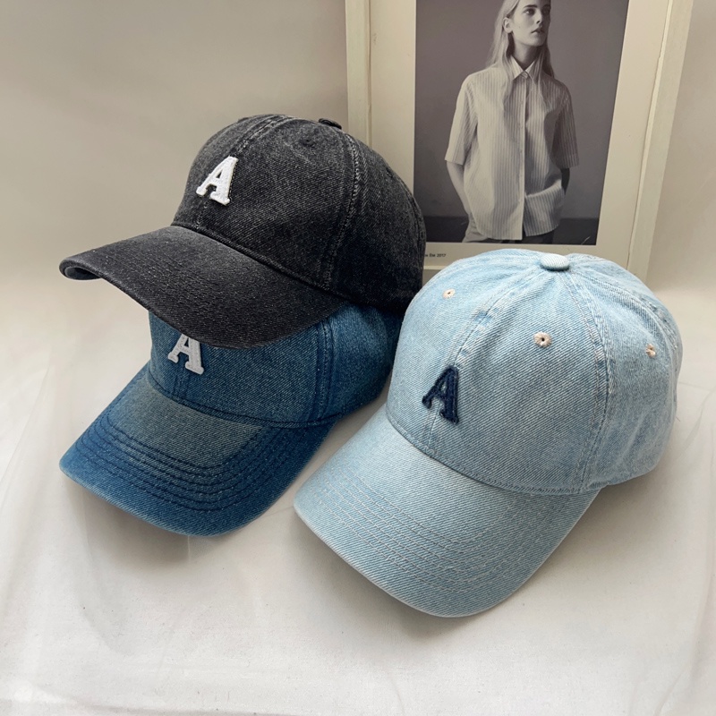 Mũ Lưỡi Trai Denim Vành Cong Mềm Mại Phong Cách Retro Hàn Quốc Dễ Phối Trang Phục Cho Nam Và Nữ