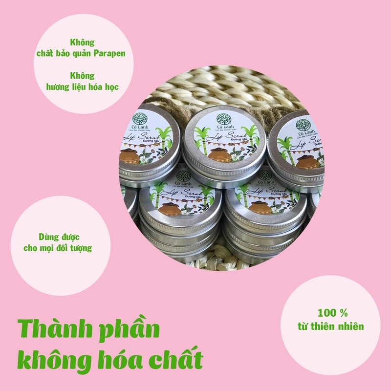 Tẩy tế bào chết Lip Scrub đường nâu Cỏ Lành 10G