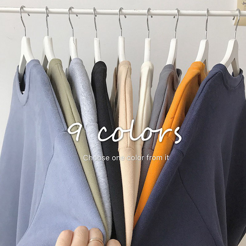 Áo Sweater Tay Dài Dáng Rộng Phong Cách Hàn Quốc 2021