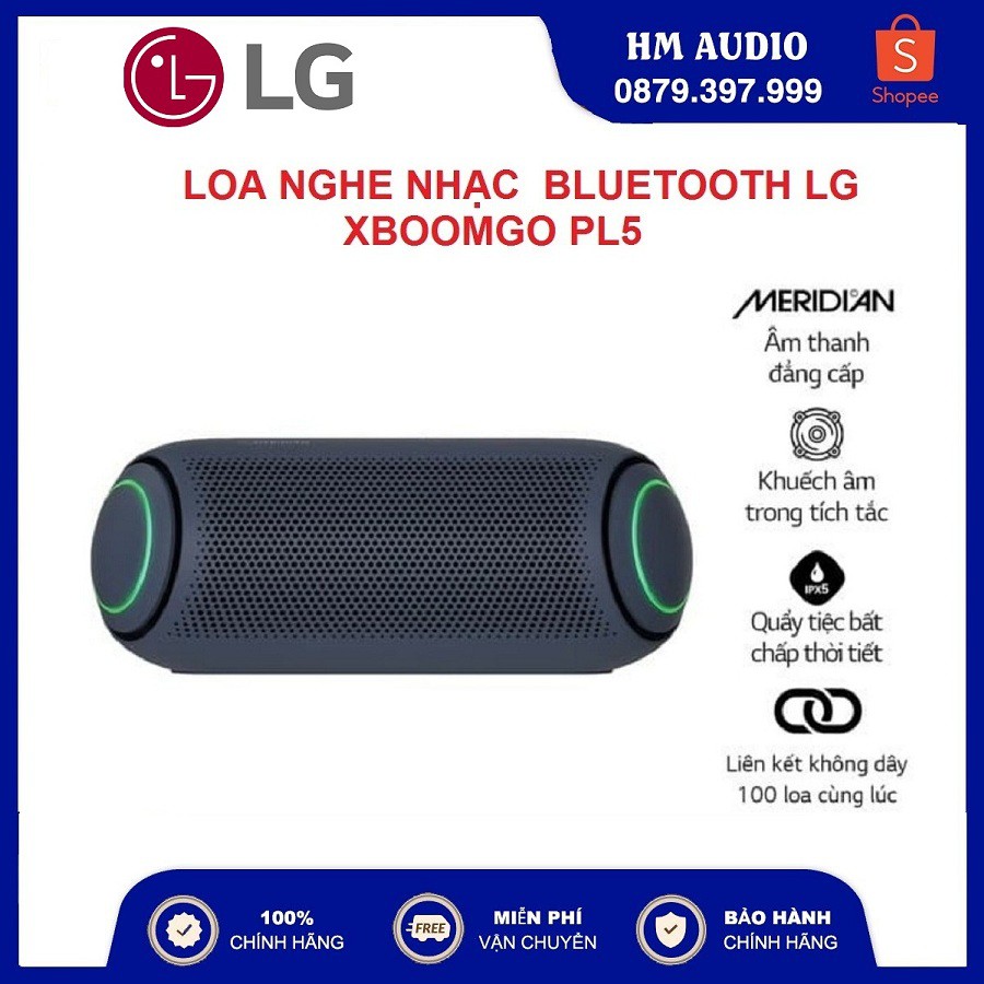 [Mã ELHACE giảm 4% đơn 300K] Loa Bluetooth Di Động LG Xboom Go PL5 - Hàng Chính Hãng - Màu Xanh Đen