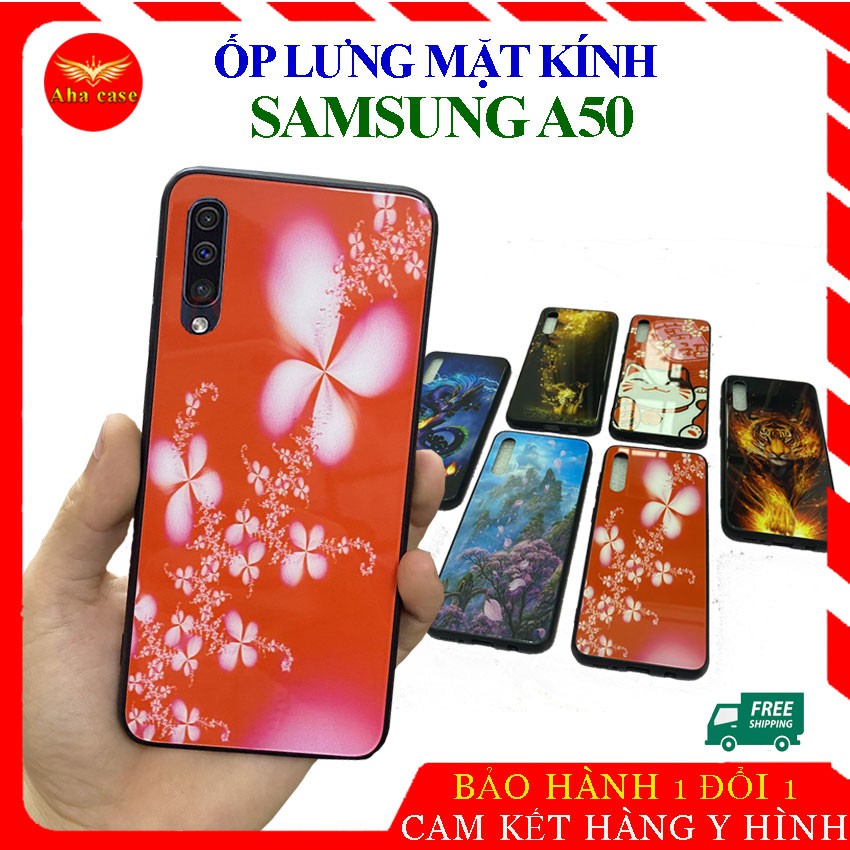 [Freeship] Ốp lưng Samsung A50, ốp điện thoại ss Galaxy A50 mặt kính in hoa văn đẹp, sang trọng, chống trầy xước.