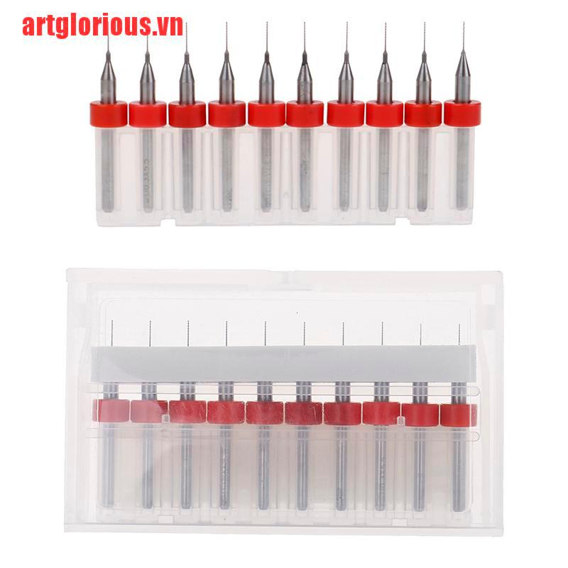 【artglorious】10Pcs/set PCB print circuit board carbide CNC mini micro drill bit