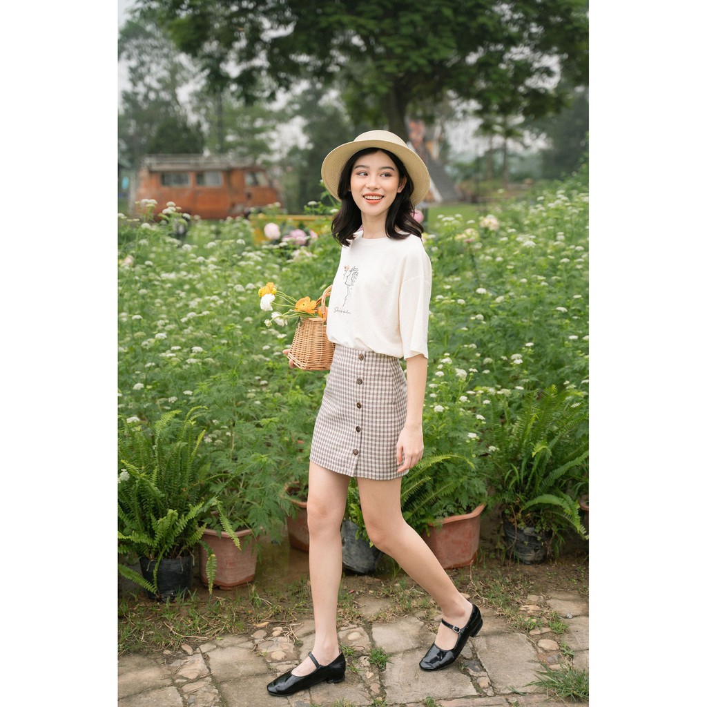 [Mã FAXANH55 giảm 10K đơn 50K] Chân Váy Kẻ Cúc Gỗ[Madelen] | BigBuy360 - bigbuy360.vn