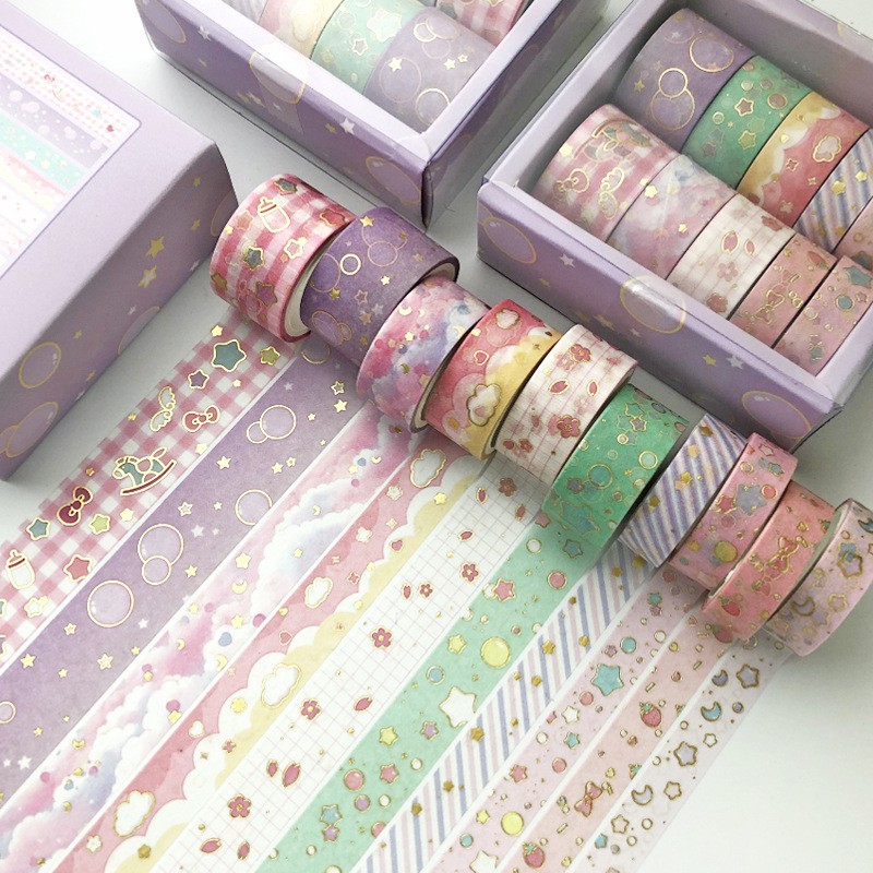 Washi tape set 10 cuộn MUOGOO - Băng dính giấy trang trí