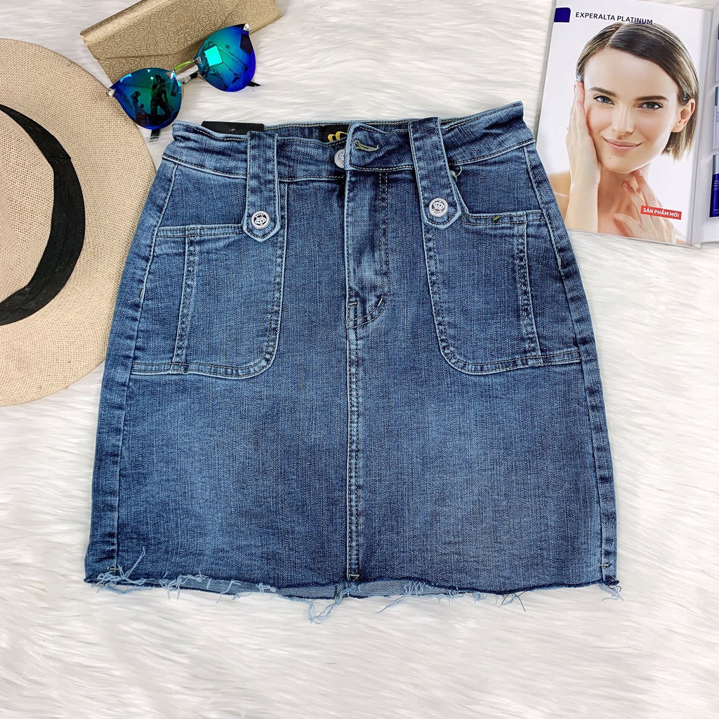 [HÀNG CAO CẤP] Chân váy jean nữ xanh lưng cao V3237/ tua rua [MPVC] | BigBuy360 - bigbuy360.vn