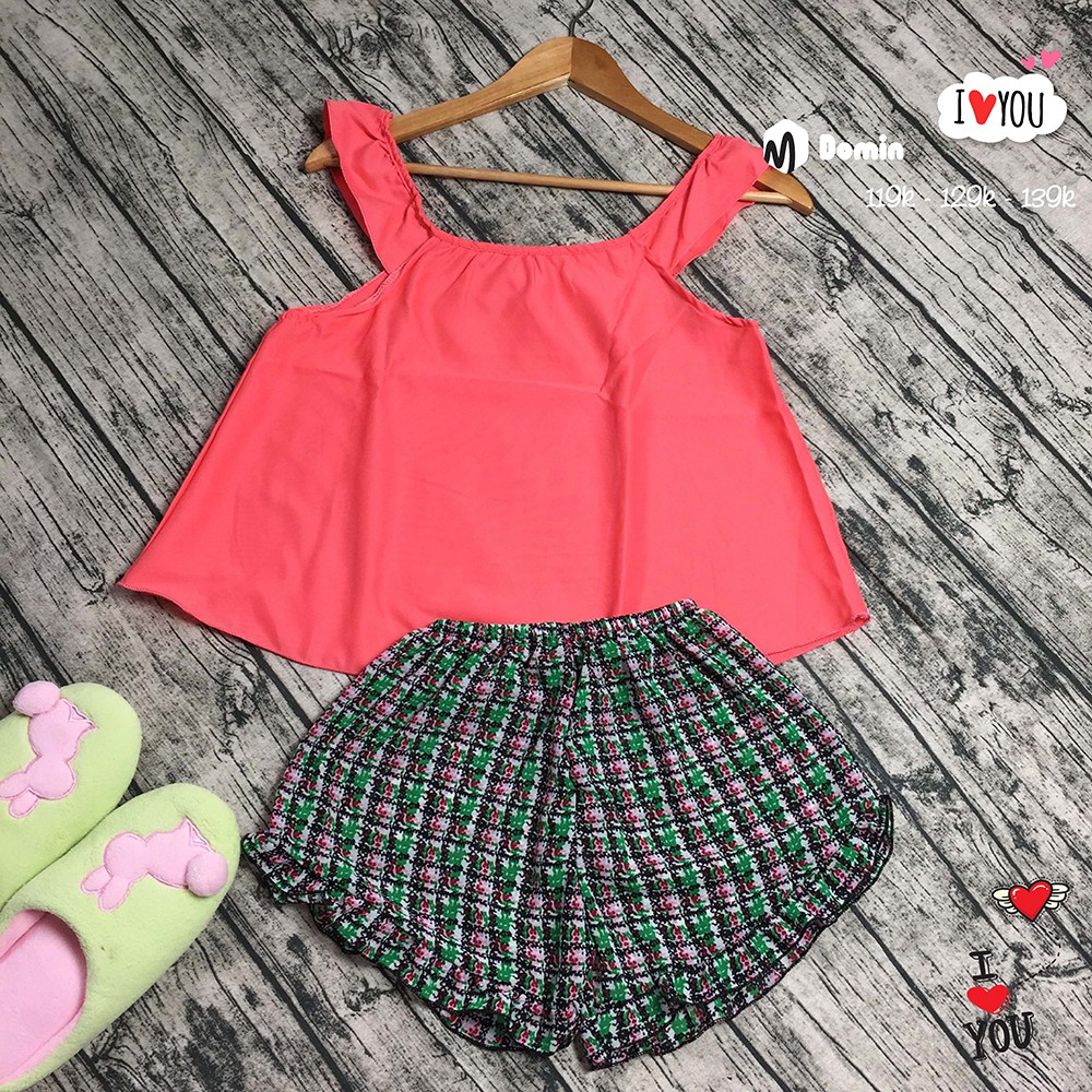 Đồ Bộ Mặc Nhà Ngắn Kiểu Cánh Tiên Áo Phi Lụa Quần Voan Thoáng Mát Mềm Mịn Không Nhăn - DOMIN | BigBuy360 - bigbuy360.vn