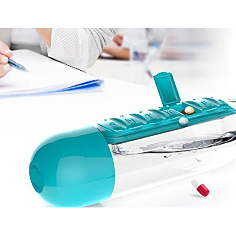 Bình Nước Walfos Đựng Thuốc/Vitamin 2 Trong 1 600ML