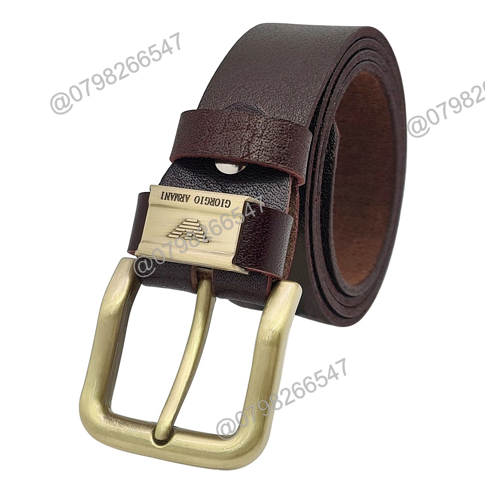 Dây da bò thắt lưng nam DHM-295 | Đầu khoá kim kiểu tròn mạ đồng thời trang | Bảo hành 12 tháng