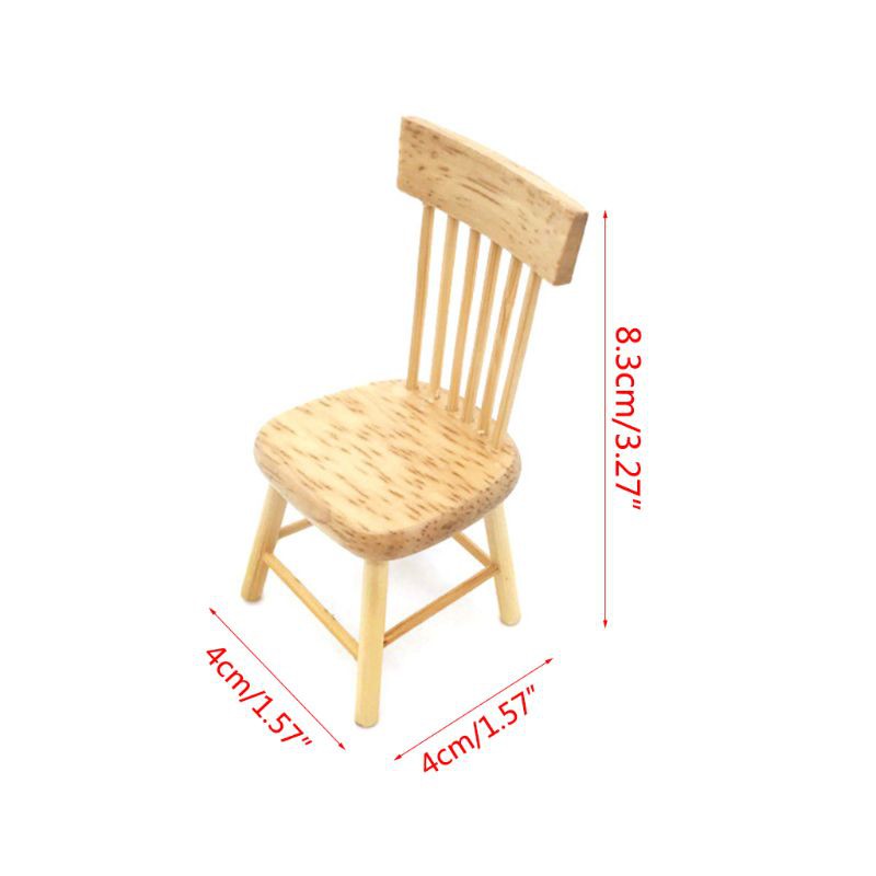Bộ Bàn Ghế Gỗ Mini Tỉ Lệ 1: 6 1: 12 Dùng Để Trang Trí Nhà Búp Bê
