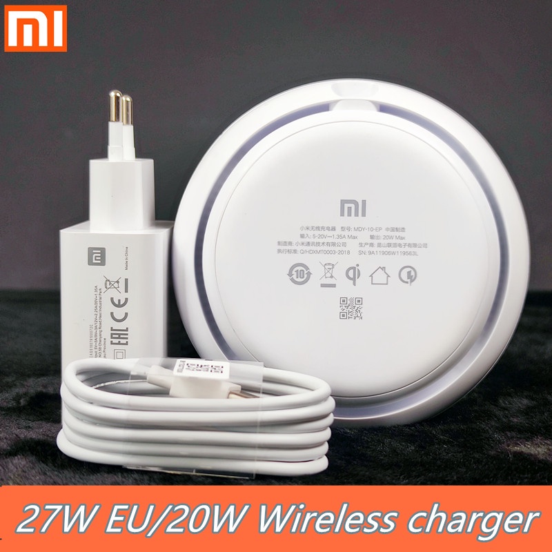 XIAOMI Bộ Sạc Không Dây 27W Cho Mi 9 10 Pro Mia 2S Mix 3 Qi EPP10W iPhone XS XR XS MAX