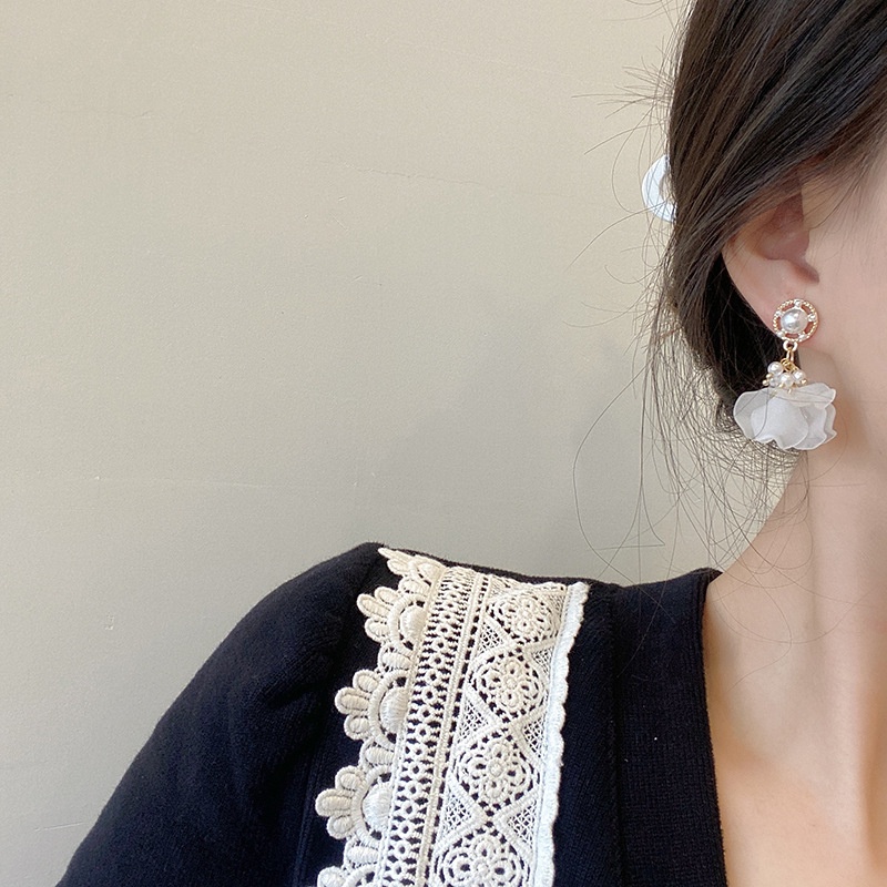 Khuyên Tai S925 2022 Đính Ngọc Trai Sang Trọng Phong Cách Hàn Quốc