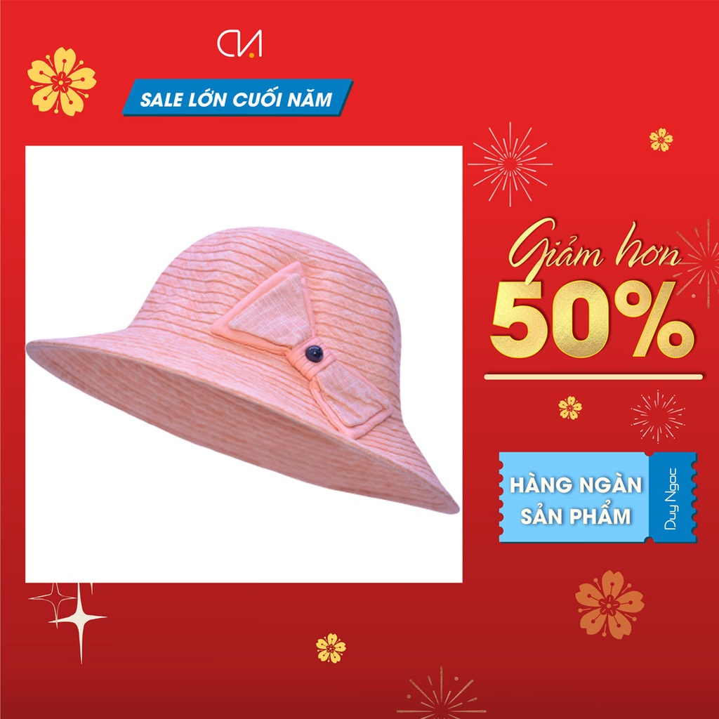 Nón Vành Rộng Cụp màu Linen Cao Cấp Duy Ngọc. (0682)