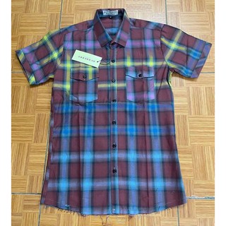Áo sơ mi cộc burberry kẻ caro loang màu phối đồ cực đỉnh - sơ mi nam bbr hot trend tranganh store